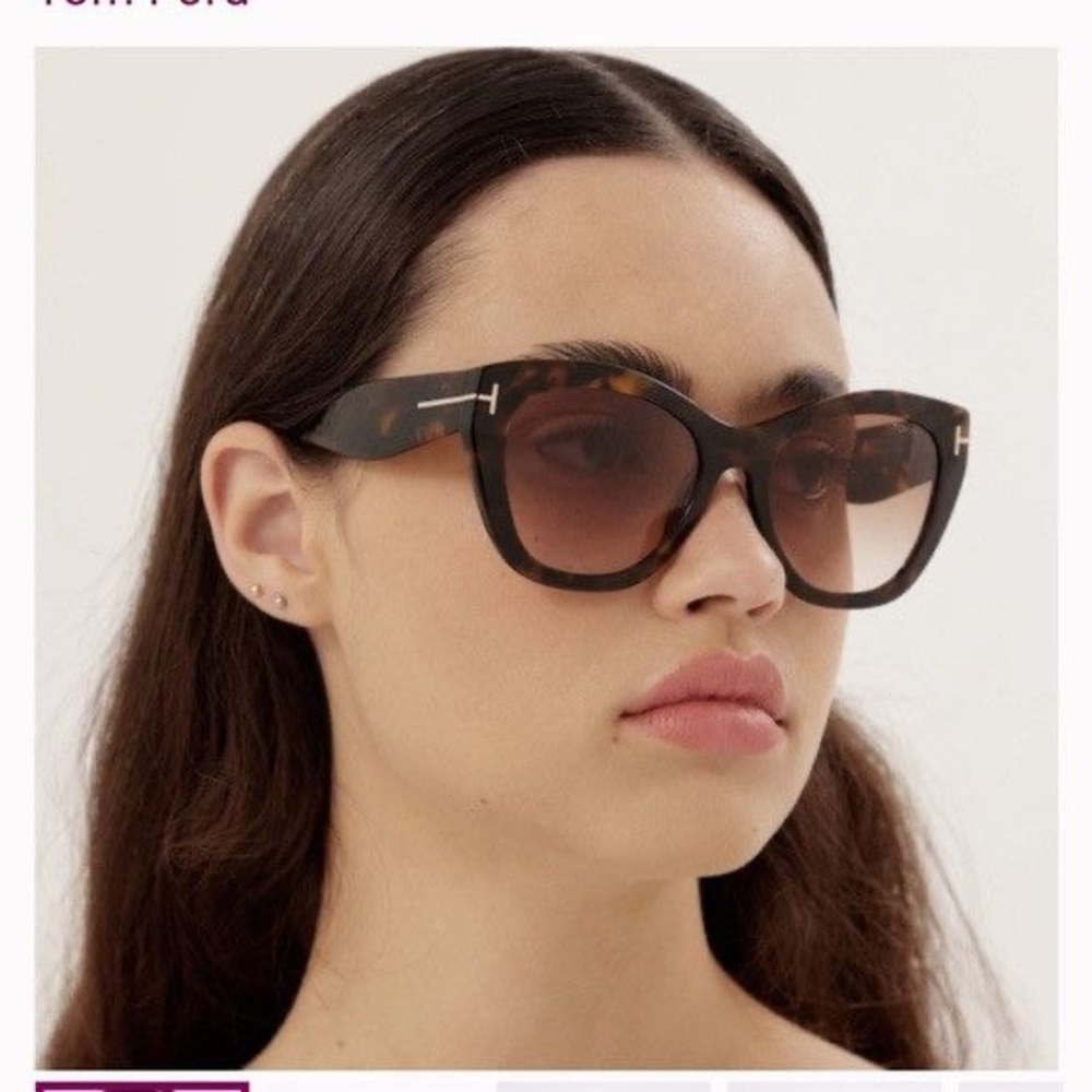 New Tom Ford Cara Tortoise Shell Cateye Sunglasses